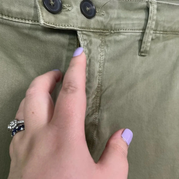 FRAME Le Beau Crop Chino Pants In Washed Od White Size US 28 - Picture 4 of 12